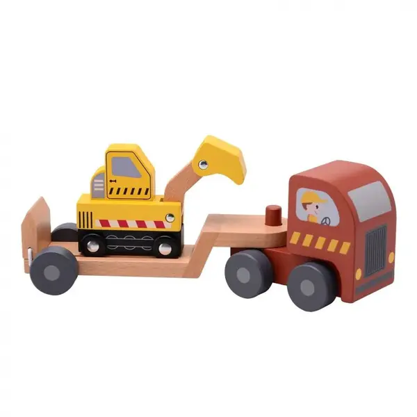 Jouéco dřevěný návěs s bagrem 18m+