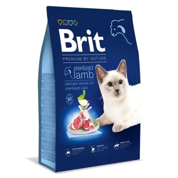 Brit Premium Cat by Nature Sterilized Lamb 8 kg