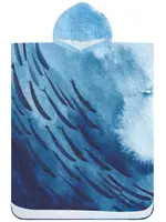 Plážové pončo WHALES modré 80x145 cm