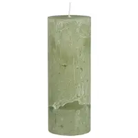 IB Laursen Stĺpová sviečka RUSTIC GREEN TEA 18 cm zelená