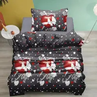 Bavlnené obliečky VALENTINES DAY tmavosivé Rozmer obliečky: 70 x 90 cm | 140 x 200 cm