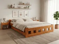 Postel Naomi zvýšená 120 x 200 cm, olše Rošt: S lamelovým roštem, Matrace: Matrace Coco Maxi 20 cm