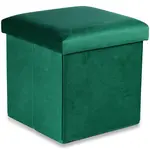 Zelený skládací taburet CUBEXO VELVET M
