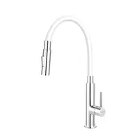 Drezová batéria Novaservis so silikónovým ramienkom, 2 prúdy biela / chróm 70730,0B