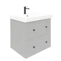 Kúpeľňová skrinka s umývadlom Naturel Forli 60x53x46 cm v šedej farbe mat FORLI60GMUVER