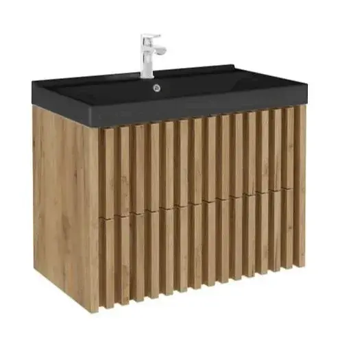 Kúpeľňová skrinka s umývadlom SAT Delano 80x46 cm dub mat DELANO80ZDUMB