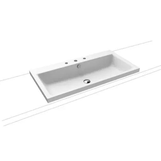 Kaldewei Puro umývadlo na dosku 3155 90x46 cm alpská biela tri otvory pre batériu 900506033001