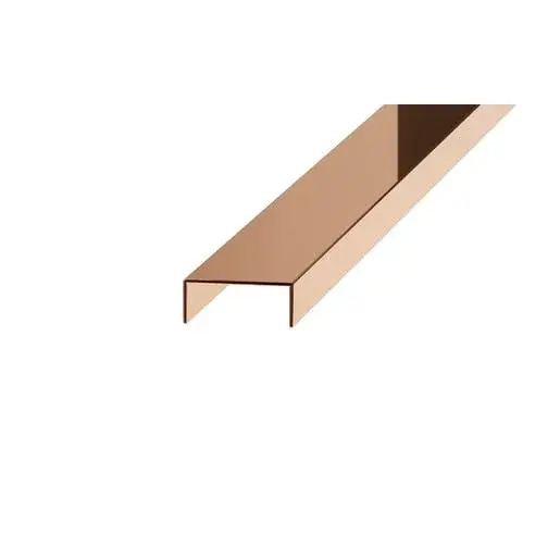 Lišta dekoračná "U" Eviso bronze lesk, nerez PVD, dĺžka 270 cm, šírka 10 mm, PRBR0001