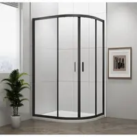 Sprchový kút asymetrický 80x100 cm Polysan Easy Black EL2915B