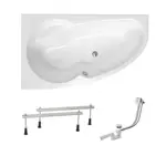 Asymetrická vaňa Laguna Luiza 150x95 cm akrylát ľavá SIKOLU1500LAPN