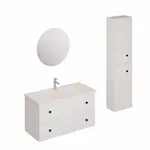 Kúpeľňová zostava s umývadlom vrátane umývadlovej batérie, vtoku a sifónu Naturel Forli biela KSETFORLI3