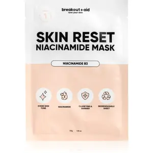 breakout + aid Skin Reset Niacinamide Mask plátýnková maska s niacinamidem 34 g