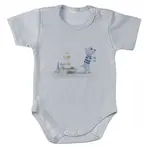 mbaby Bavlněné body s krátkým rukávem, Maják, šedé, vel. 80