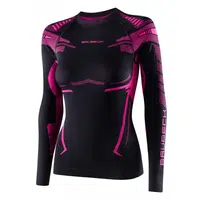 Dámské funkční triko Brubeck Dry s dlouhým rukávem Black/Fuchsia XL