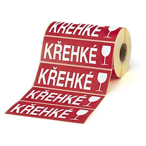Výstražné etikety, 165x55mm, KŘEHKÉ