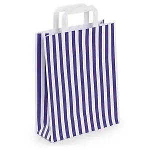 50 x Taška z kraftového papíru 260 x 330 x 100 mm s fialovými pruhy