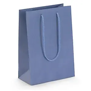Luxusní kraftová taška s bavlněnými úchyty 300x250x100 mm, TMAVĚ MODRÁ