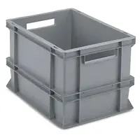 Stohovatelná europřepravka 400 x 300 x 275 mm, šedá, objem 25l, nosnost 30kg  | RAJA