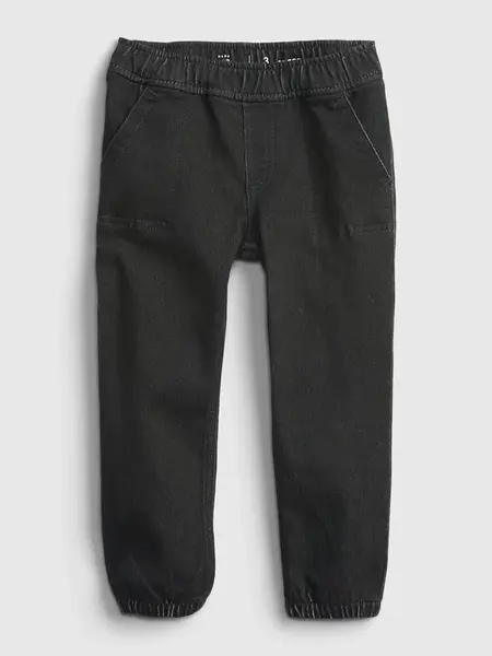 GAP Dětské džiny black denim joggers - Kluci