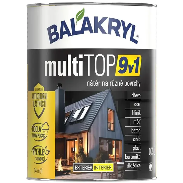 Balakryl Multitop 9v1 RAL9005 0.75l