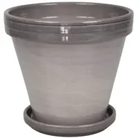 Kvetináč BLT sivá lazúra 18 cm + podmiska 16 cm