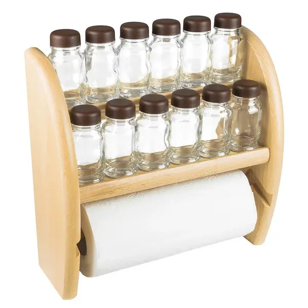 Polička na kořenky 12 s ručníkem hnědá