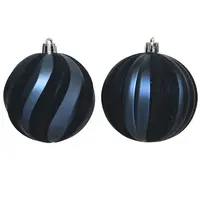 Guľa plastová dekorovaná 8 cm modrá 21292