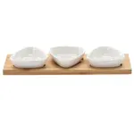 Sada 3 ks servírovacích misek 28x10x3cm hnědá, bílá