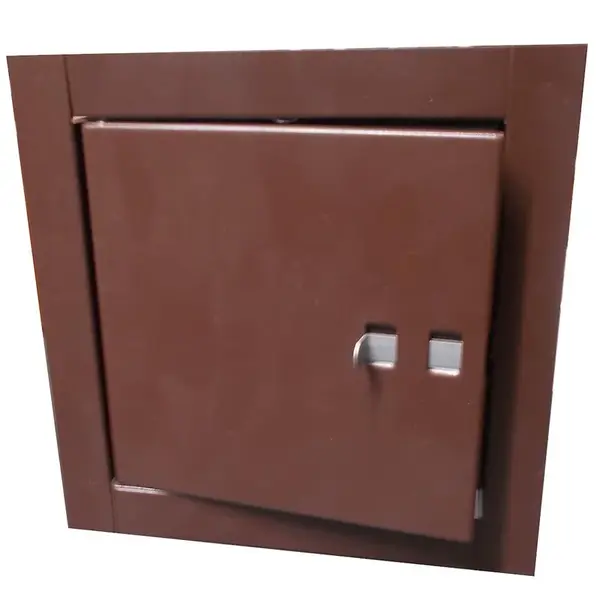 Komínová dvířka ocelový plech 14x14 hnědý