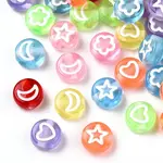 Transparent Spray Painted Acrylic Beads