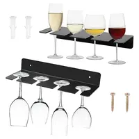 4-Hole Acrylic Wall-Mounted Glass Holder Display Racks