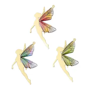 3Pcs Gradient Color Resin Big Pendants