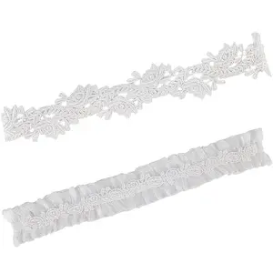 Flower Pattern Polyester Lace Elastic Bridal Garters