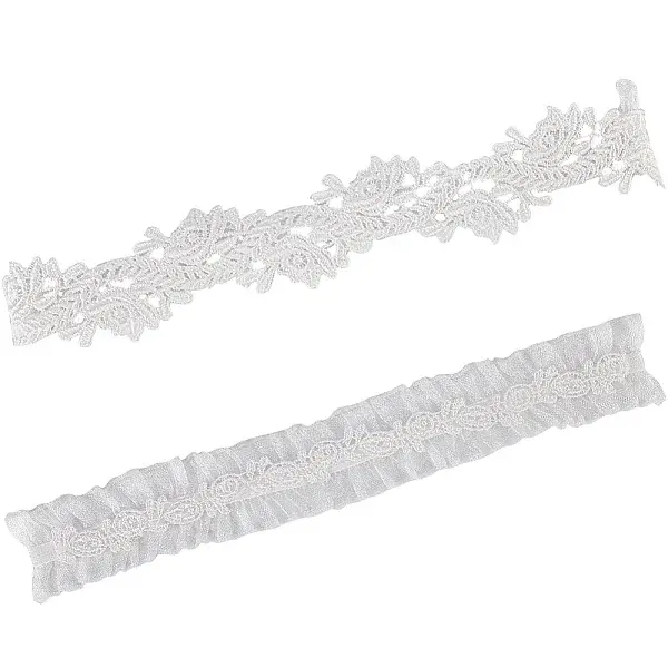 Flower Pattern Polyester Lace Elastic Bridal Garters