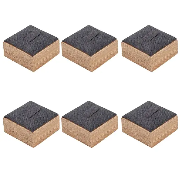 Square Wood Single Ring Display Stands