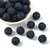 Chunky Resin Rhinestone Bubblegum Ball Beads