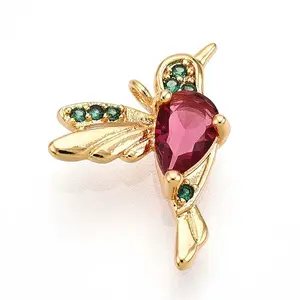 Brass Micro Pave Cubic Zirconia Charms