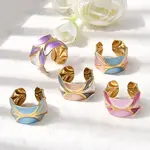 304 Stainless Steel Enamel Open Cuff Rings
