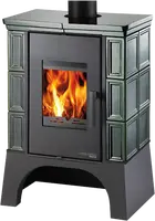 Haas+Sohn Krbové kachle EBOLI AL II s výmenníkom, zelená, čierny podstavec