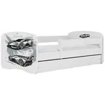 Dětská postel Babydreams+SZ+M bílá 80x180 auto