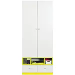 Skříň Mobi 80 cm, bílá / žlutá