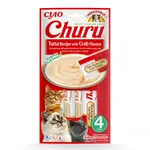 Inaba Cat Ciao Churu krémové krmivo pre mačky - tuniak, krabie mäso 3 x (4 x 14 g)