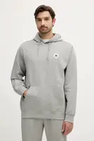 Mikina Converse pánská, šedá barva, s kapucí, s aplikací, CVM5K981