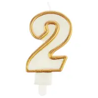 Svíčka číslo 2 zlatá 7.5cm