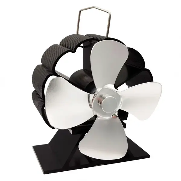 Čtyřlopatkový ventilátor na kamna Flamingo Mini, stříbrný