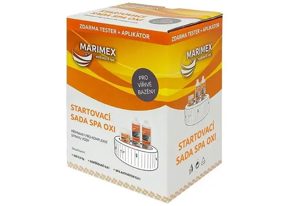 Marimex Spa sada Oxi (OXI 0,5kg, Odpěňovač 0,6l, Aktivátor 0,6l)