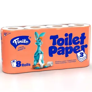 Toaletní papír FINITO, 3 vrstvy, celuloza, 8 ks