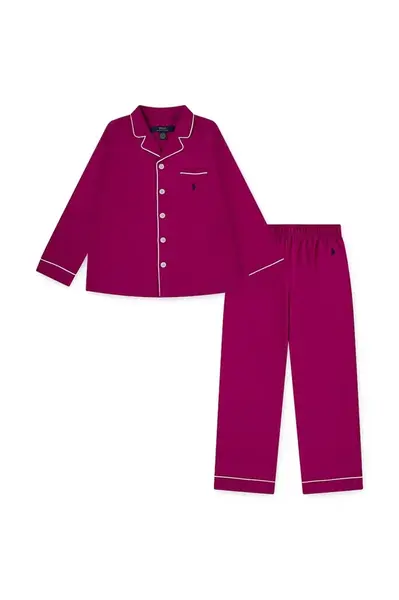 Dětské bavlněné pyžamo Polo Ralph Lauren růžová barva, 3P0279
