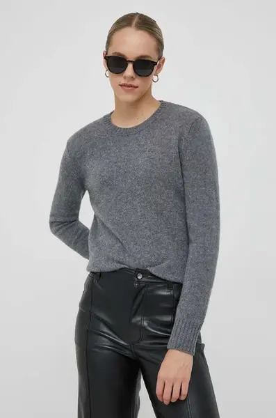 Vlněný svetr United Colors of Benetton dámský, šedá barva, lehký