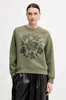 Mikina United Colors of Benetton dámská, zelená barva, s aplikací, 3MTZD10B6